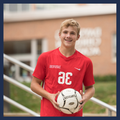 Male Christian 高中 Sports Team Player with Ball